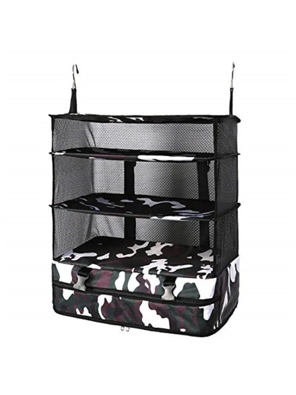 Hanging Travel Organizer Packing Cube Suitcase Shelves Large Camo Carry On